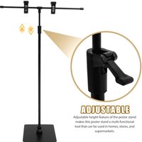 T Shaped Poster Stand Quick Setup Adjustable Banner Stand for Retail Stores Offices Homes Wide Viewing Area Poster Display