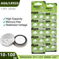10-100Pcs AG6 High Quality Alkaline Button Batteries LR920 SR920SW 371 V37 SR69 L921Cell Coin Battery For Watch Toys Calculators