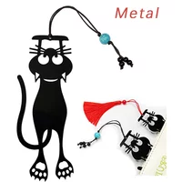 1Pc Kawaii Black Cat Bookmarks for Books 3D Metal Stereo Animal Book Mark for Student Teacher's Gifts Creative Stationery