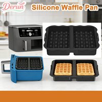 Food Grade Silicone Waffle Mold Non Stick Baking Tray Reusable Liners for Airfryer Oven Kitchen Outdoor Cake Making
