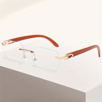 Wood Grain Flat Leg Glasses With Wooden Retro Flat Light And Anti Blue Light Frame Can Be Matched For Both Men And Women