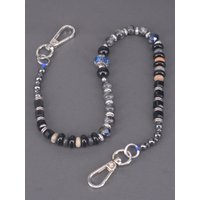 18 inch designer hematite black Labradorite chain swivel hook bag purse decor phone pants waist keychain