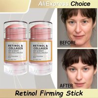 Retinol and Collagen Neck and Face Care Stick - Moisturizing, Skin-Tightening, Rich in Hyaluronic Acid, Niacinamide, Easy to Absorb, Non-Greasy, Suitable for Both Men and Women