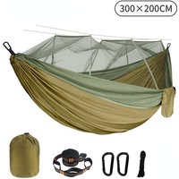 Double Mosquito Net Hammock 300×200CM Plus Size Outdoor Anti-mosquito Hammock Umbrella Cloth Nylon Anti-rollover Camping