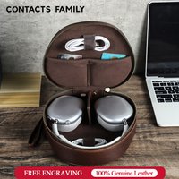 Genuine Leather Case for Apple AirPods Max SONY WH1000 XM4 XM5 XM6 Headphone Travel Carrying Case Protective Cover Storage Box