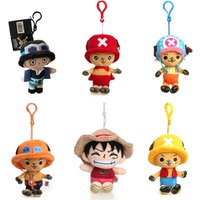 10cm One Piece Plush Keychain Toy Tony Chopper Luffy Pendant Soft Stuffed Plush Dolls Keychain Handbag Ornaments Dolls Toys