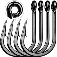 PROBEROS 50pcs 2/0#-10/0# Heavy Duty Black Jig Hooks Deep Sea Big Game Saltwater Fishing Hook Pesca Fishing Tackle Accessories
