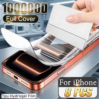 8 sztuk folii hydrożelowej TPU o pełnym pokryciu do iPhone 18, Duo 17, 16 Pro Max, ochrona ekranu do Air 14, 15 Plus, 13, 12, 100000D