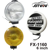 ATVOV 1x 6-calowy halogenowy reflektor FX1160 12V 55W do ciężarówek, sportowy okrągły reflektor roboczy, lampa przeciwmgielna, uniwersalny reflektor do SUV-ów, pojazdów terenowych, jeepów 4x4