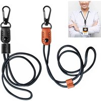 Leather Braided Phone Lanyard for ID Card Holder Office Adjustable Hanging Rope with Strong Metal Clasp Office School Supplies