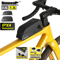 Rhinowalk Bike Top Tube Bag IPX4 Waterproof Magnetic Flip Cycling Backpacking Frame Fit MTB Road Bike Gravel Bicycle Not Hit Leg