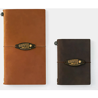 Vintage Brown Traveler's Notebook Leather Patch 6x2.3cm Burnished Logo Label & Edge Protector