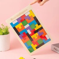 Gowinbaby Montessori Wooden 3D Russian Blocks Tangram Puzzle Educational Toy for Kids