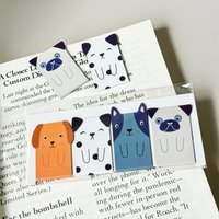 4-teiliges Set Cartoon-Tier Magnetische Lesezeichen Set Niedliche Hunde- und Katzen-Lesezeichen Schreibwaren Geschenk Schüler-Belohnung Zurück zur Sch