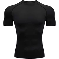 Summer Men Bodybuilding Sports Tight T-shirt Compression Tee Shirt Gym Quick Dry Running Tshirt Male Workout Top Fitness Apparel