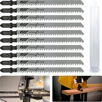10Pcs T301CD Jig Saw Blades HCS T Shank Fast Down Cut Worktop Wood Cutting DIY Power Tool Multitool Jigsaw Blade Set