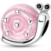 925 Sterling Silver Charms Bead CZ Zircon Pink Snail Dangle Fit Original Bracelet DIY Women Jewelry Gift