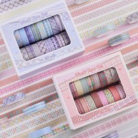 20 Rolls Plaid Washi Tape Set Rainbow Colorful Masking Tape For DIY Craft Scrapbooking Journaling Planner Stationery Supplies