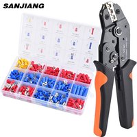 SN-02C Wire Crimping Tool Kit AWG 23-13 280PCS Insulated Wire Electrical Connectors-Butt, Ring, Spade, Cable Lugs Wire Crimp Set