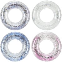 1PC Inflatable Pool Floats,Transparent Sequined Swim Ring Inner Tube Beach Toys Pool Floaties