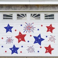 24 Patriotic Theme Garage Door Magnets, 4th of July Magnetic Fridge Sticker, 250th Independence Day Family Pie Decoration