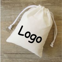Cotton Gift Bag T/C Drawstring Pouch Packaging Jewelry Makeup Party Gift Candle Reusable Sachet Custom Pocket Print Logo 100PCS