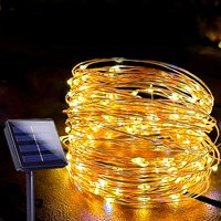 Solar String Lights Outdoor Waterproof Solar Fairy Lights 8 Modes Solar Powered Twinkle Lights for Christmas Patio Yard Tree