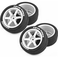 1/10 RC On Road Tires Rubber Rally Racing Tyres And Wheels 12mm Hex For 1:10 Scale Touring Street Car Tamiya TT01 TT02 XV01 HPI