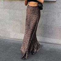 Vintage Leopard Print Trumpet Skirts Female 2026 Street Chic High Waist Long Skirt Spring Office Slim Zipper Sexy Curved Skirts