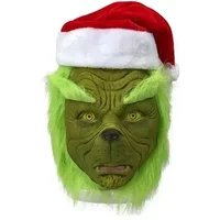 Santa Claus Costume Set Christmas Party Prom Adult Role Playing Green outfit Monster Shaggy Halloween Cosplay Suit Gloves Mask