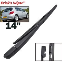 Erick's Wiper 14" Rear Wiper Blade & Arm Set Kit For Peugeot 307 2001 - 2008 Windshield Windscreen Tailgate Window Rain Brush