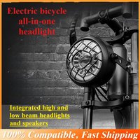 Electric Off-road Motorcycle,snowmobile,strong Light Front Lighting,Retro Black LED Large Head Light, Folding Scooter Universal