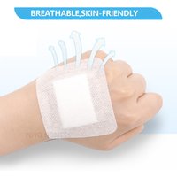 50pcs Self-Adhesive Wound Dressing Stickers - Breathable, Anti-Seepage Gauze Pads with Elastic Transparent Edge