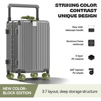 AIWEINY Large Capacity Hard Shell Trolley Case 3/7 Split TSA Lock Detachable Silent Wheels Wide Telescopic Handle Travel Luggage