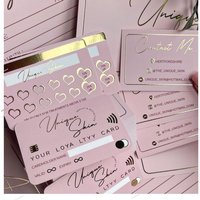 Custom Raised 3D Foil Golden Business Loyalty Cards Printing for Lash Tech Nail Artist Aesthetics Personalized Gift Vouchers QR