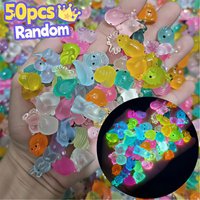 50pcs Surprise Blind Bags Glow In The Dark Mini Resin Animals Dollhouse Miniature Figures Ornament Fairy Garden Accessories