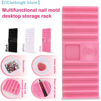 1Pcs Plastic Multi-purpose Nail Art Pen Holder 10-Compartment Brush Stand With Color Palette Organize And Display Tool【AliS8】
