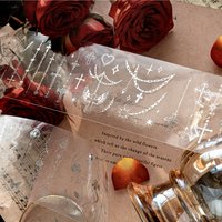 50mm * 1m Chain Secret Series Kawaii Ins Laser Silver Decorative Tape DIY Diary Scrapbook Aesthetic Stationery Tape