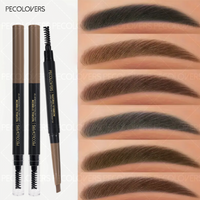 Eyebrow Pencil - Smudge-Proof Brow Pen, Portable For Travel Use, Dark Brown And Black, Eye Beauty