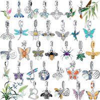 2026 New 925 Silver Firefly Hummingbird Swallow Pendant Beads For Original European Bracelets DIY Accessories Exquisite Jewelry