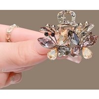 Exquisite Colorful Crystal Butterfly Small Hair Claw Forehead Bangs Hair Slide Mini Side Clip Women's Fashion Hair Accessories