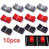 10PCS Fader Knob Cap Touch Sensitive Slider Ribbed Mixer Desk Switch Knob Cap Plastic