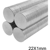 22x1 mm Strong Cylinder Rare Earth Magnet 22mm X 1mm Fridge Round Neodymium Magnets 22x1mm N35 Powerful Magnetic 22*1
