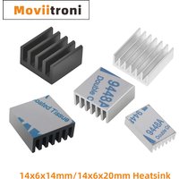 10pcs Aluminum Computer Cooler Radiator Heatsink 14x14x6mm Heat sink for Electronic Chip Heat dissipation Cooling Pads with Tape
