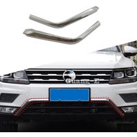 For Volkswagen VW Tiguan L MK2 2016 2017 2018 2019 2020 ABS Chrome Trim Front Upper Grid Grill Grille License Plate Frame Bumper