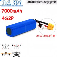 16.8V Li-ion Batterie 14.8V 7Ah 4S2P Haute Capacité UAV Rechargeable Pour Divers Avions RC Drone Quadrotor XH2.54-5P XT60