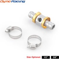 1/2" 3/8" Fuel Line Pressure T‑Fitting Adapter For Fuel Pressure Gauge Sensor Barbed Push Lock T-Fitting Adapter