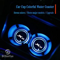 Universal Car Cup Holder Coaster for Bmw X5 f15 g05 e53 with 7 Colors Changing USB Charging Waterproof Cup Pad Atmosphere Lamps