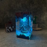 NEW Creative Cool Warrior Epoxy Resin Desktop Night Light Home Ornament Exquisite Resin Lamp Festival Gift