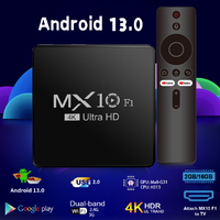 Android TV Box MX10 F1 Android 13 ATV box Allwinner H313 2GB Ram 16GB ROM BT5.0 Voice Remote Online Media Player